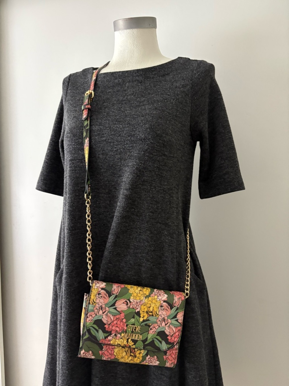 Steve Madden Floral Crossbody Bag in Pink, Yellow, Green